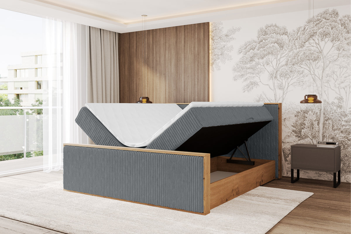 Łóżko boxspring LOLLI9-Z sztruks
