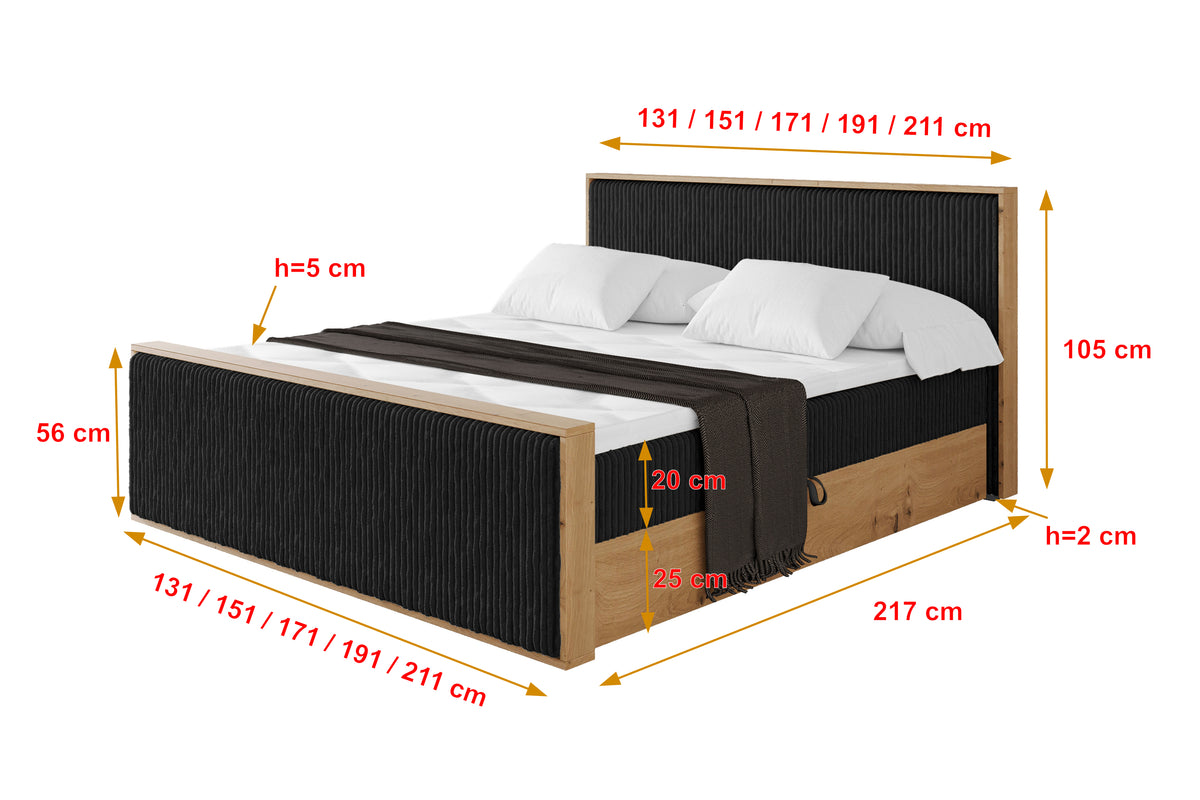 Łóżko boxspring LOLLI9-Z sztruks