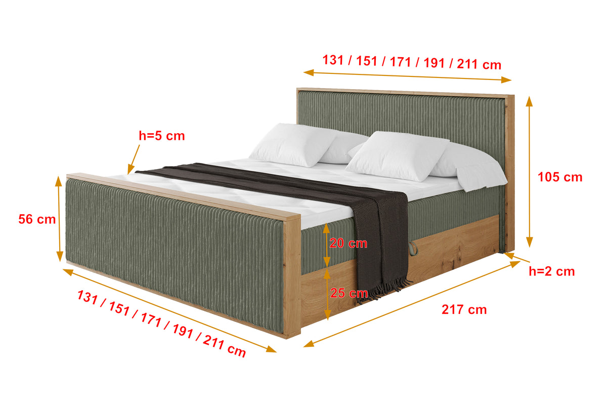 Łóżko boxspring LOLLI9-Z sztruks