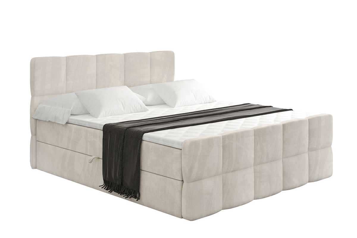 Łóżko boxspring LIRO-Z welur, Beżowy - Casablanca 2301 / 120x200 cm / H4