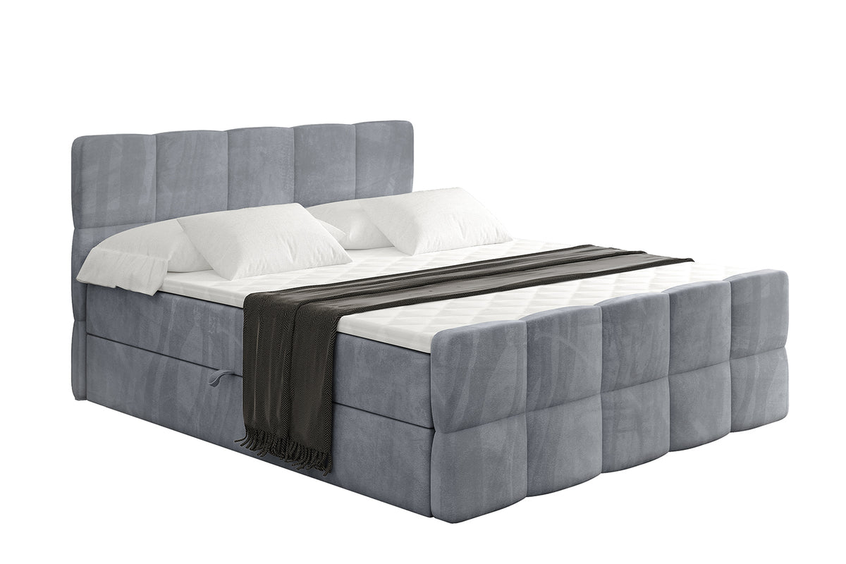 Łóżko boxspring LIRO-Z welur, Szary - Casablanca 2314 / 120x200 cm / H3