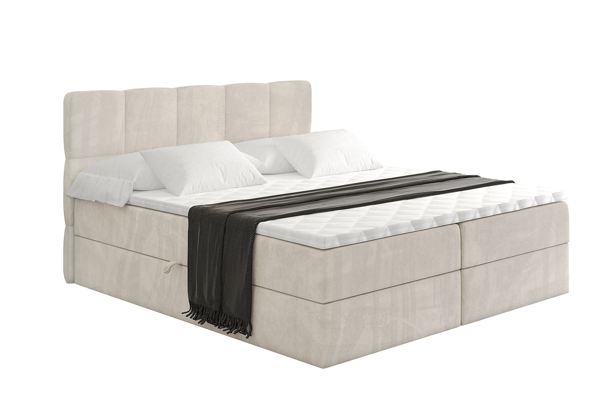 Boxbett LIRO Samt, Beige - Casablanca 2301 / 120x200 cm / H3