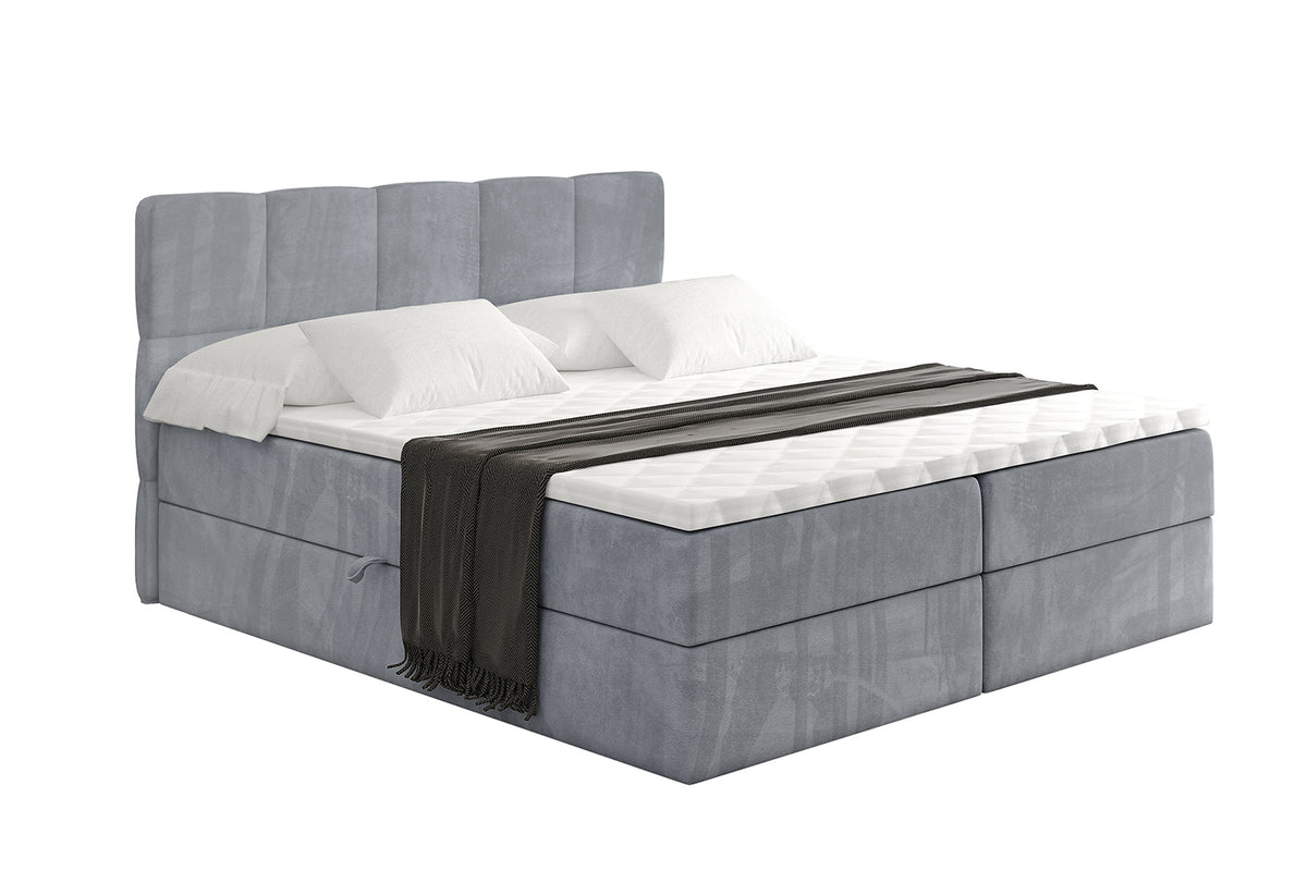 Boxbett LIRO Samt, Grau - Casablanca 2314 / 120x200 cm / H3