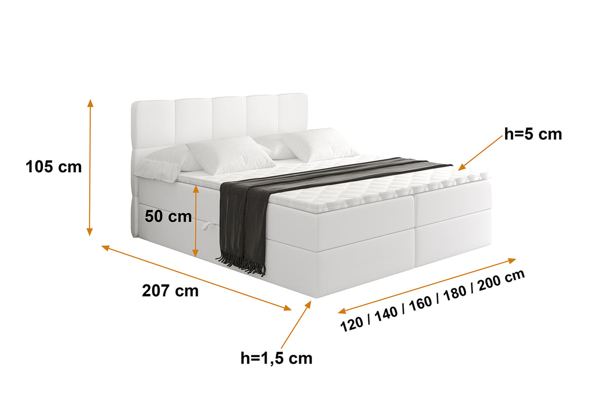 Łóżko boxspring LIRO ekoskóra