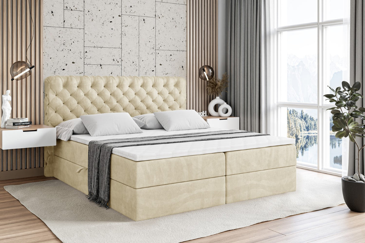 Łóżko boxspring BOXI8 welur
