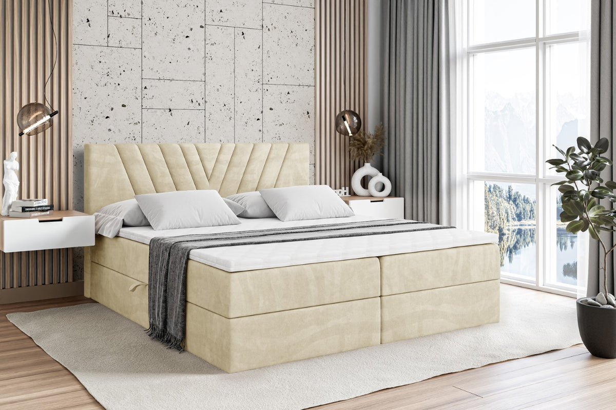Łóżko boxspring ERNINA welur