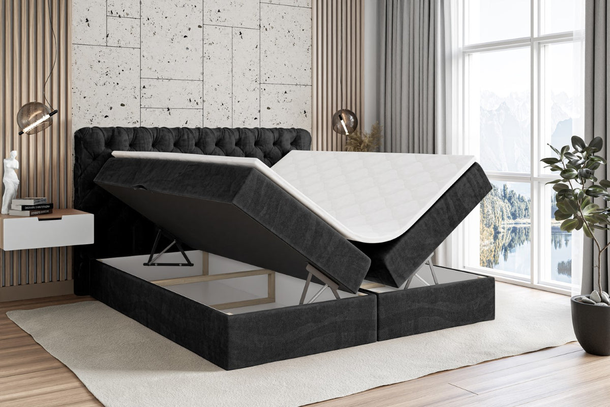 Łóżko boxspring BOXI8 welur