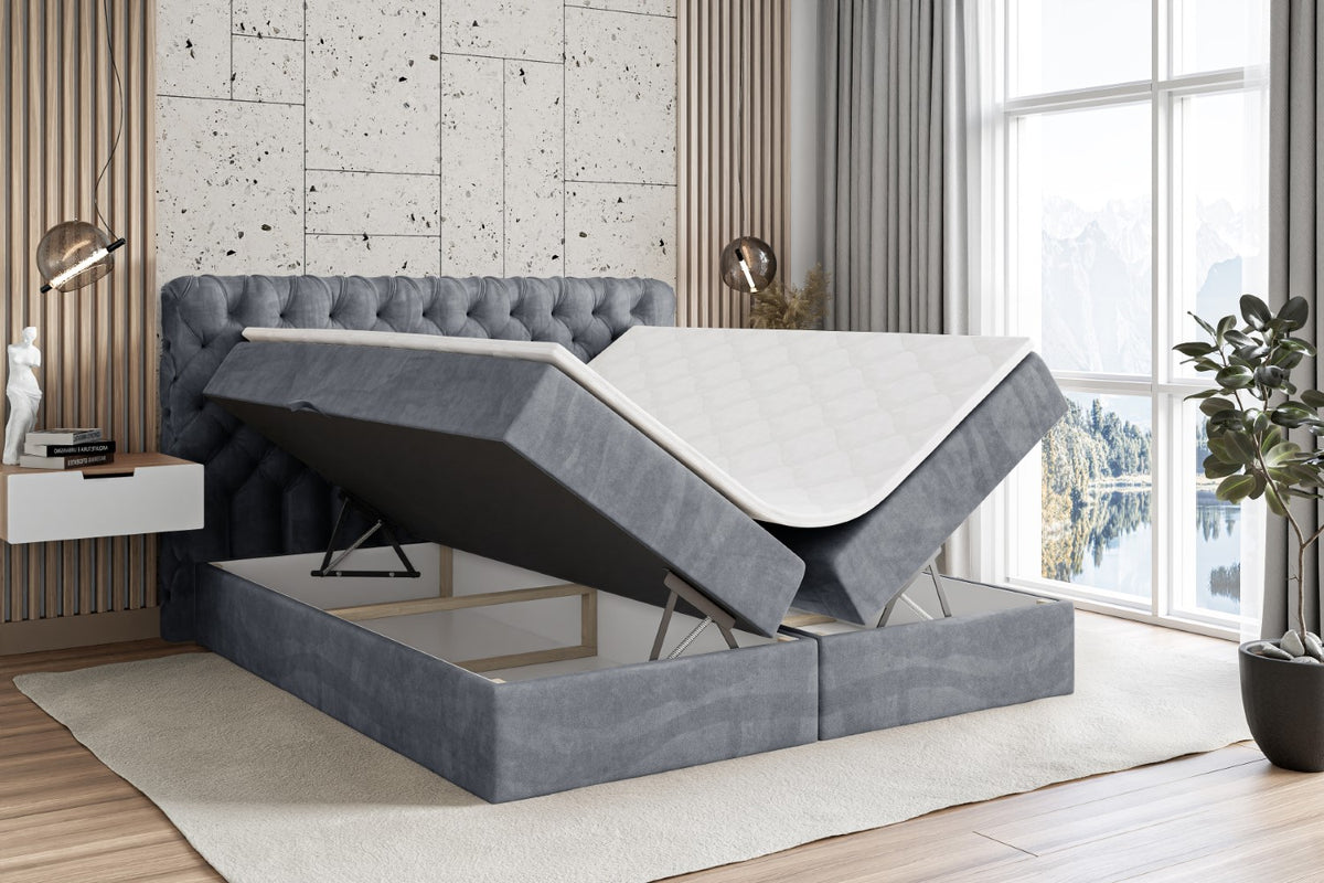 Łóżko boxspring BOXI8 welur