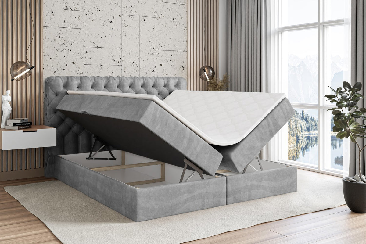 Łóżko boxspring BOXI8 welur
