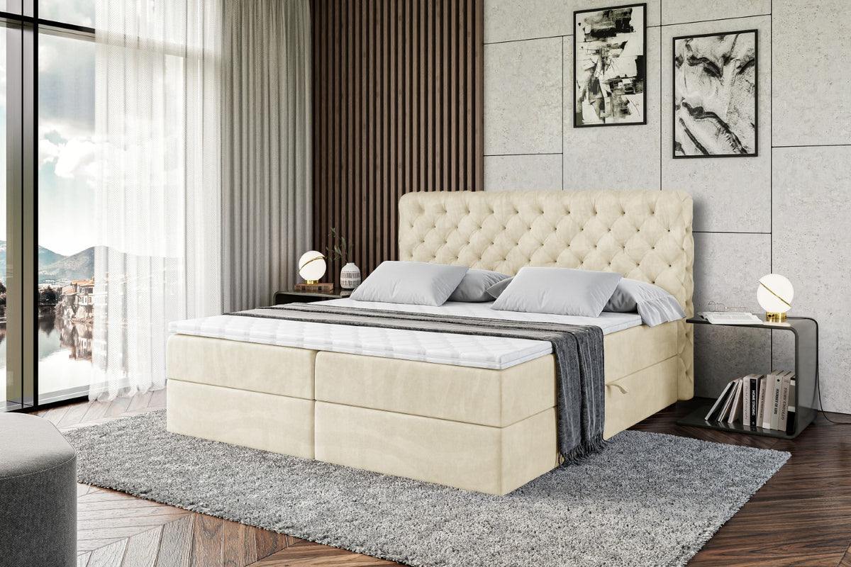 Łóżko boxspring BOXI8 welur