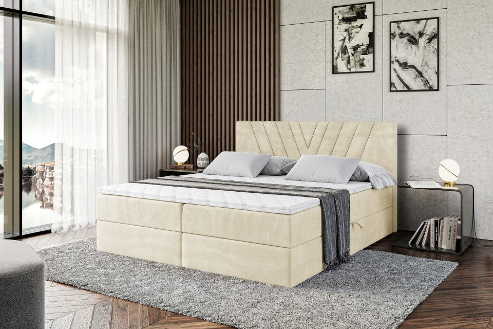 Łóżko boxspring ERNINA welur