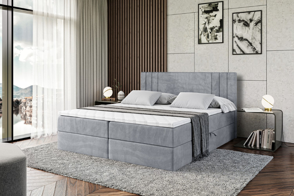 Łóżko boxspring IDRIKO welur