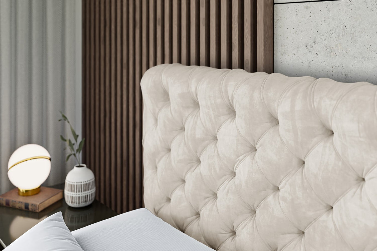 Łóżko boxspring BOXI8 welur