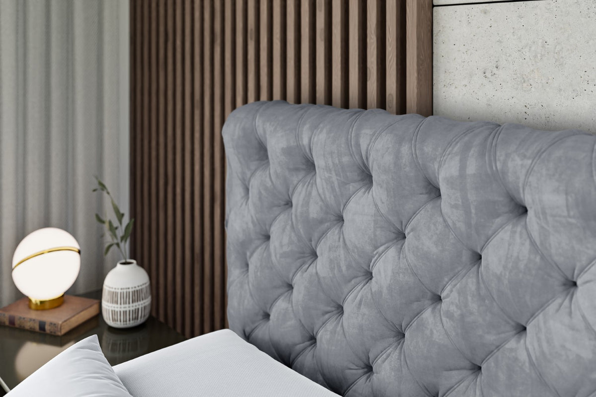 Łóżko boxspring BOXI8 welur