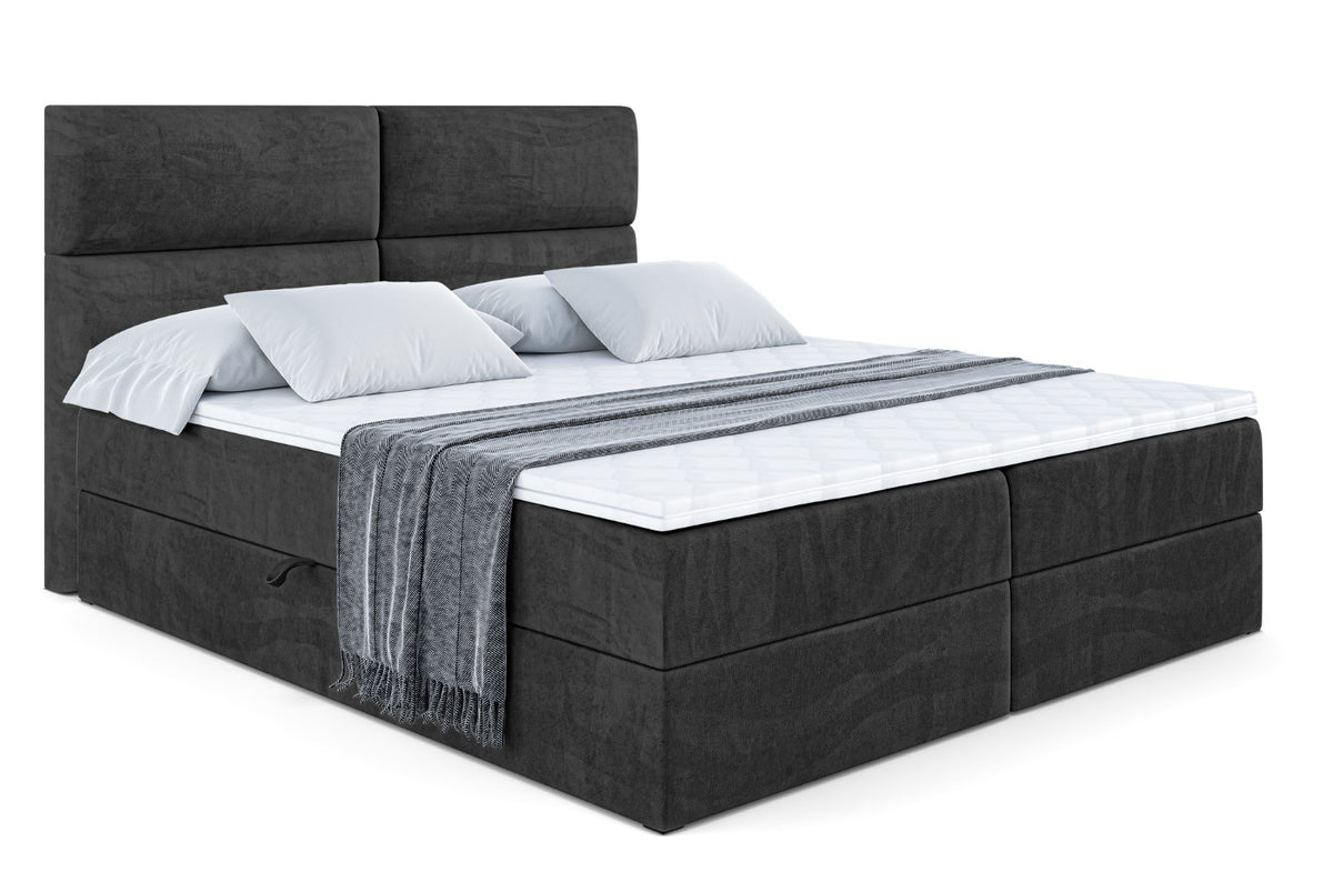 Boxbett BOXI3 Samt, Schwarz - Casablanca 2316 / 120x200 cm / H3