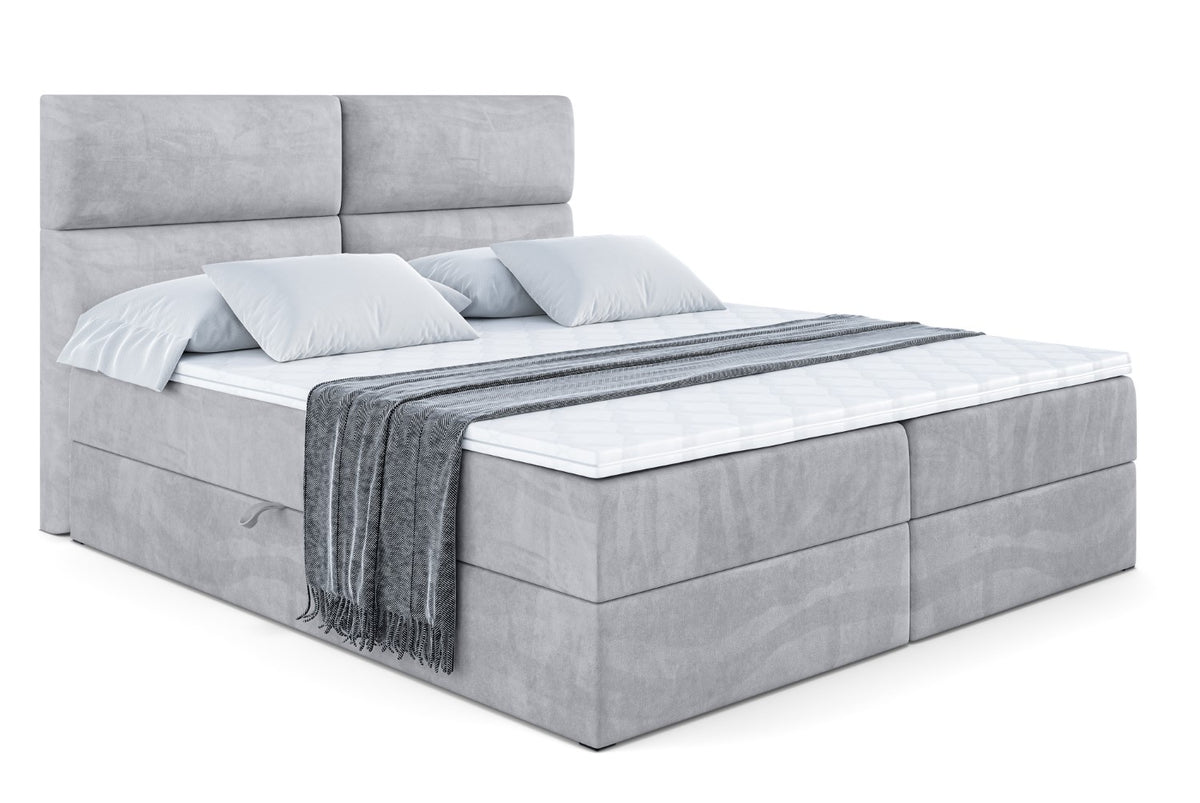 Boxbett BOXI3 Samt, Grau - Monolith 84 / 120x200 cm / H3
