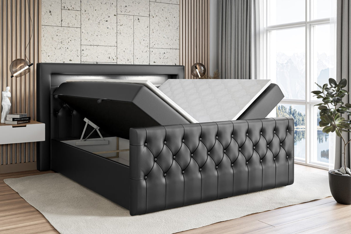 Łóżko boxspring AURORA ekoskóra
