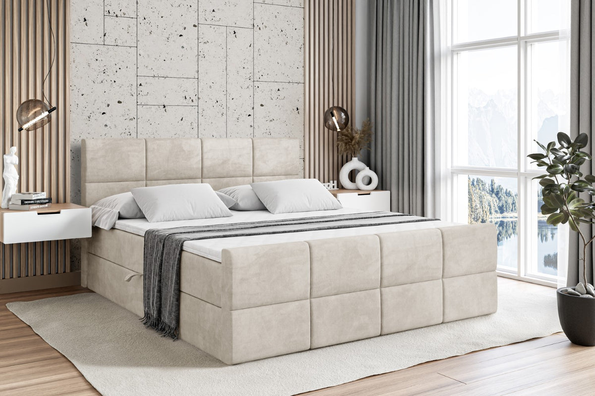 Łóżko boxspring ARDENI-Z welur