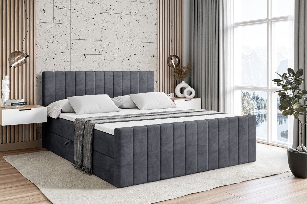 Łóżko boxspring EDITA-Z welur