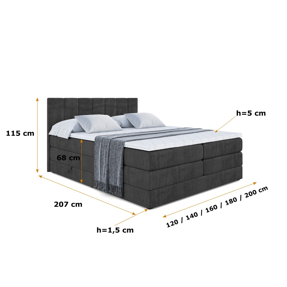 Boxspringbett MOETI KING Samt