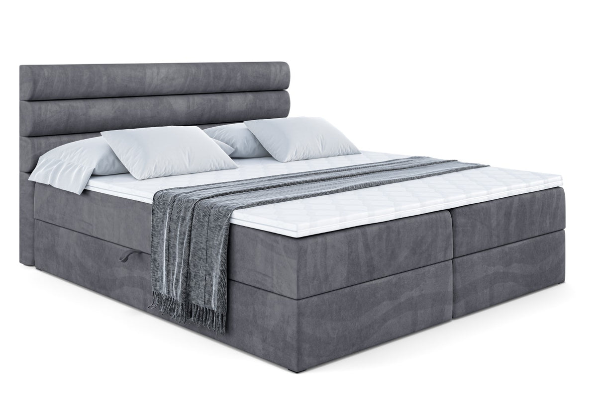 Boxbett CELESTIA Samt, Dunkelgrau - Casablanca 2315 / 120x200 cm / H4