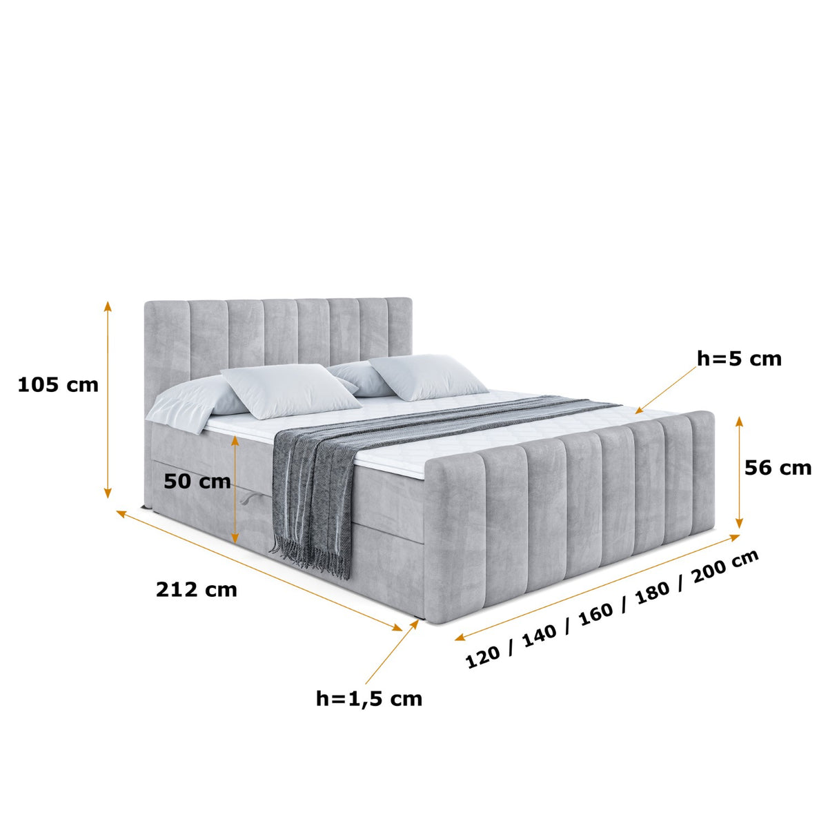 Łóżko boxspring OTTA-Z welur