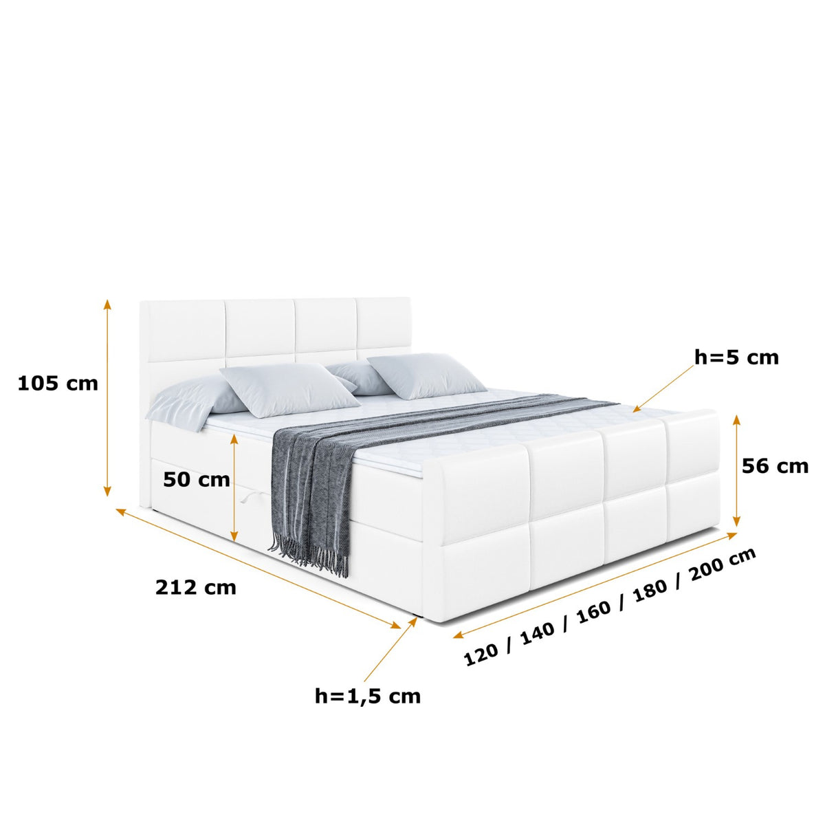 Łóżko boxspring ARDENI-Z ekoskóra