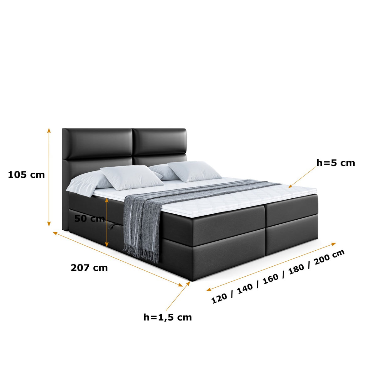 Łóżko boxspring BOXI3 ekoskóra
