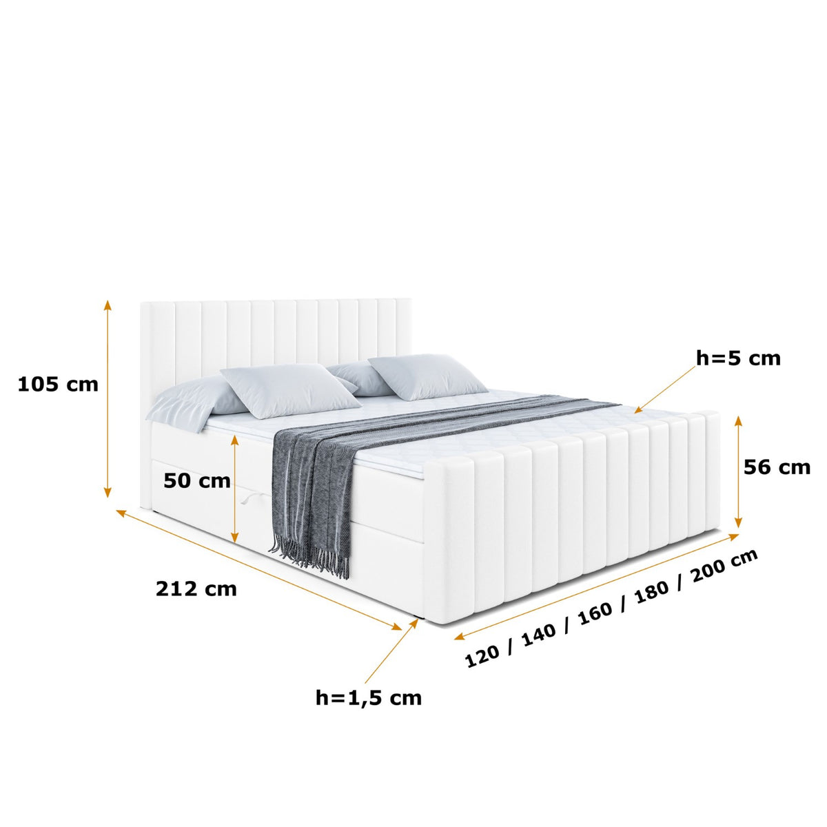 Łóżko boxspring EDITA-Z ekoskóra