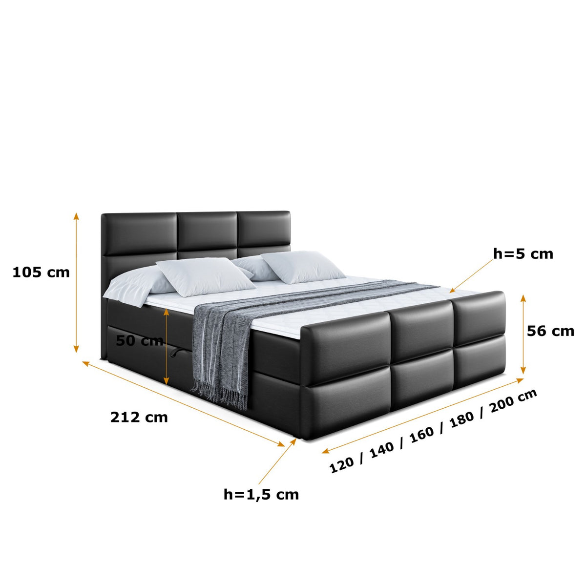 Łóżko boxspring OHIO-Z ekoskóra