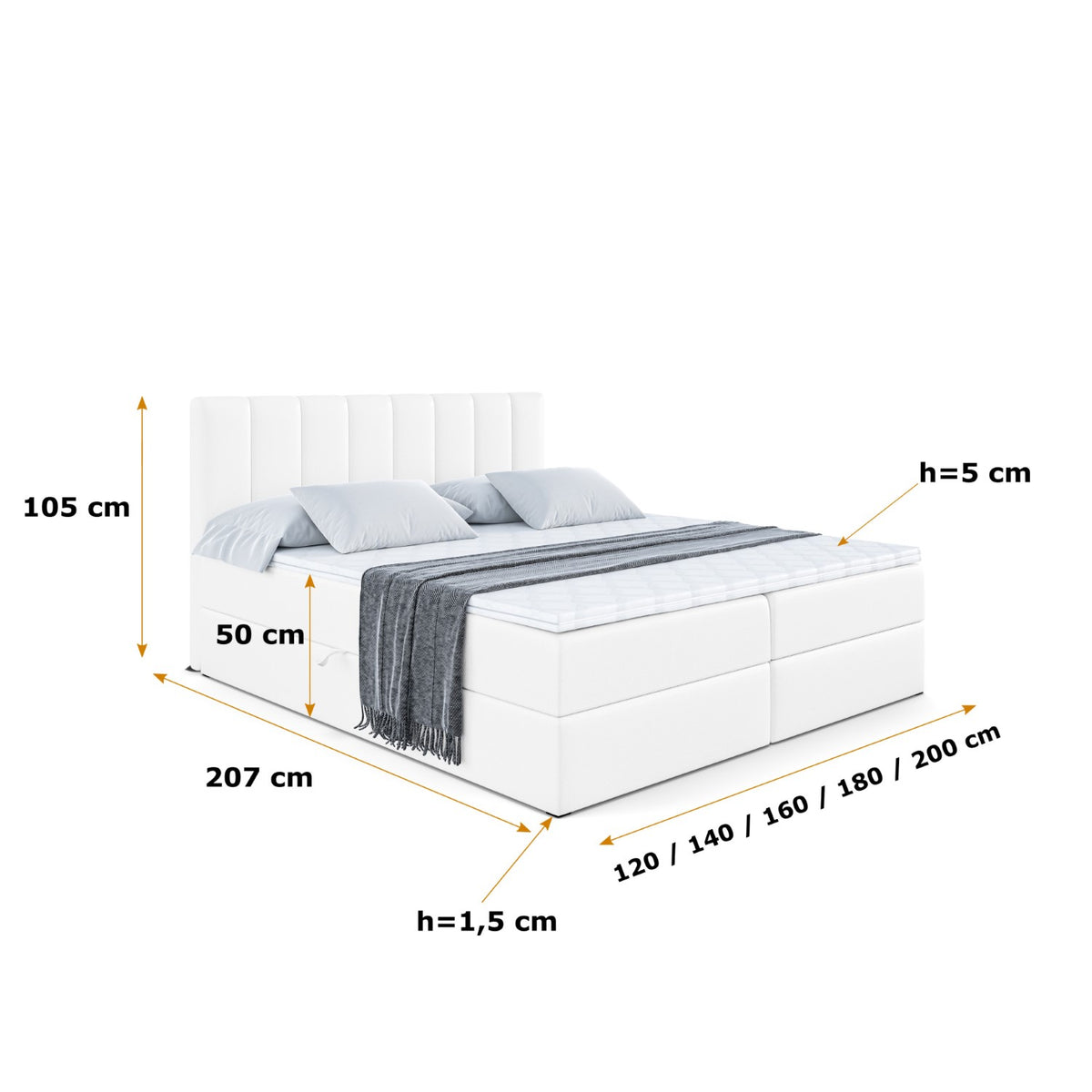 Łóżko boxspring OTTA ekoskóra