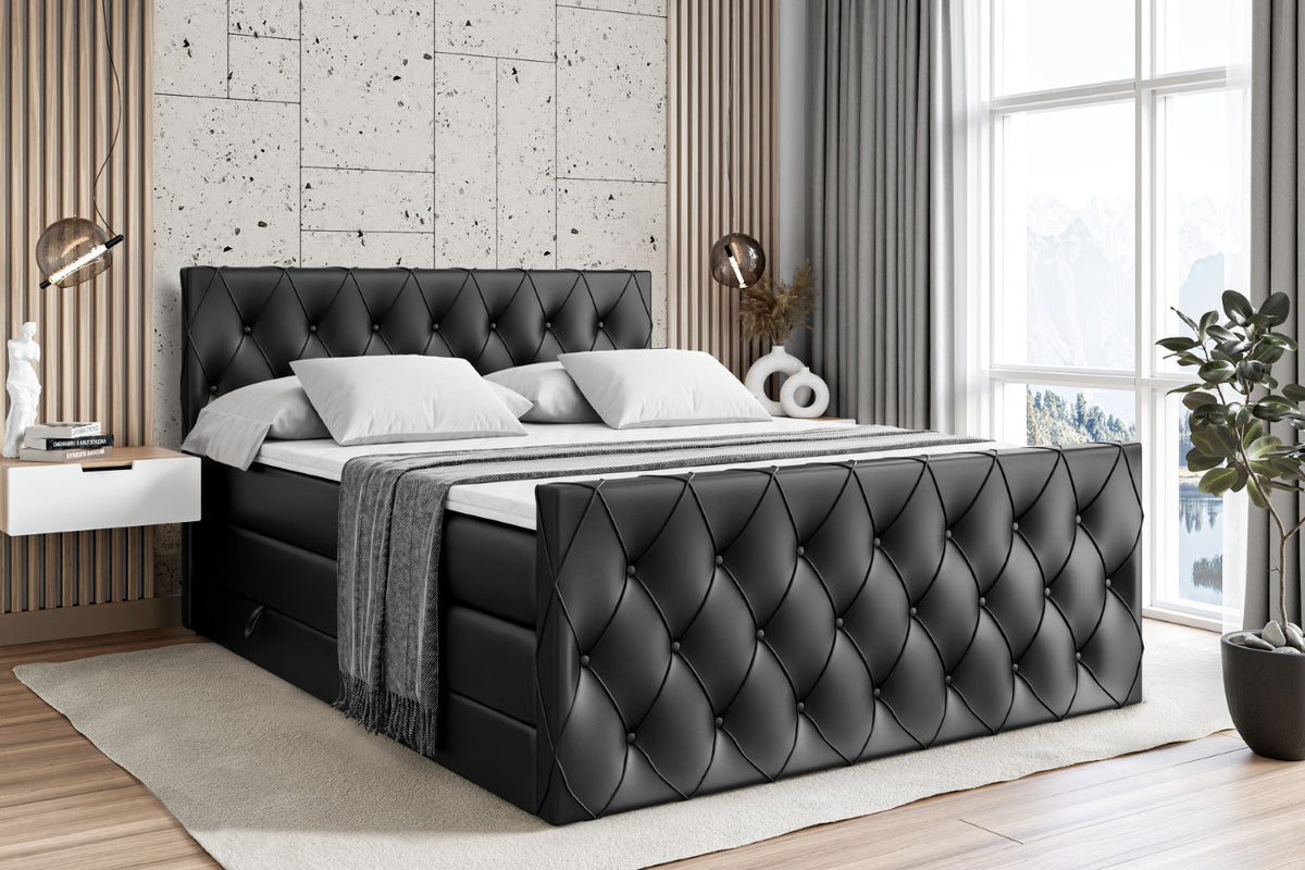 Łóżko kontynentalne AMAY KING ekoskóra