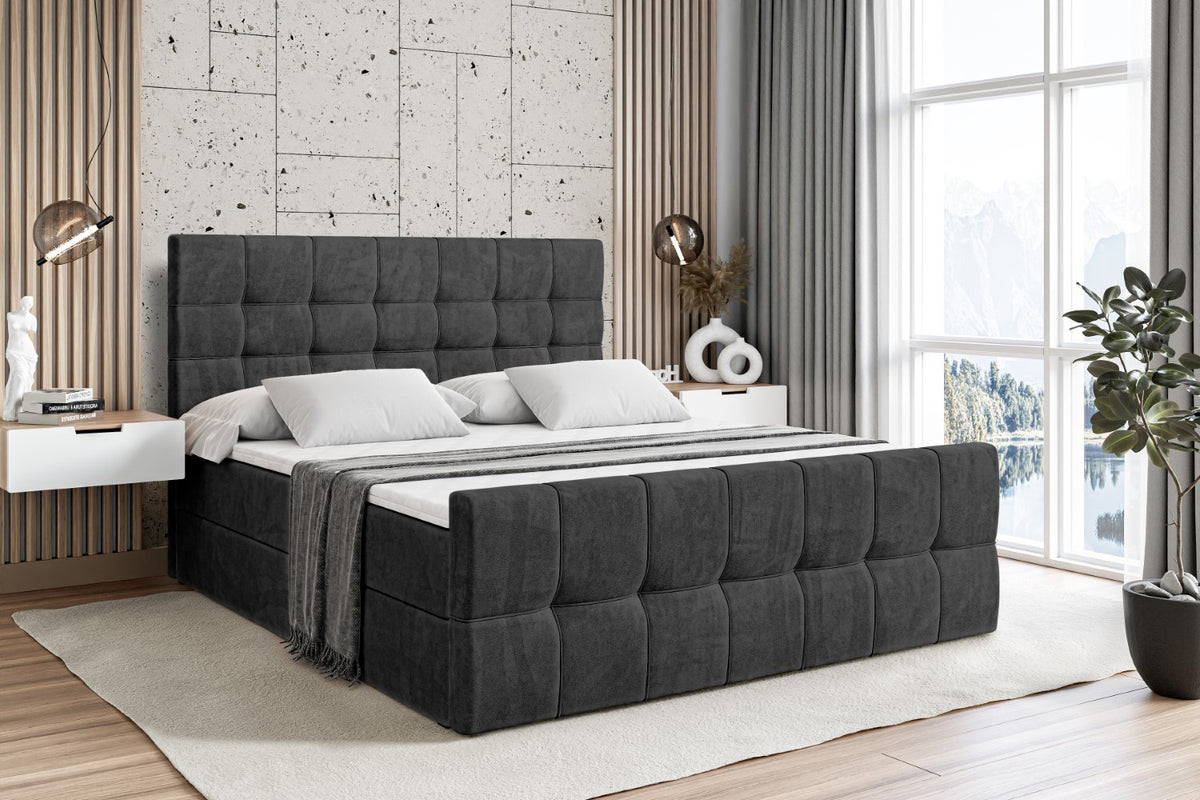 Łóżko boxspring BERO-Z welur