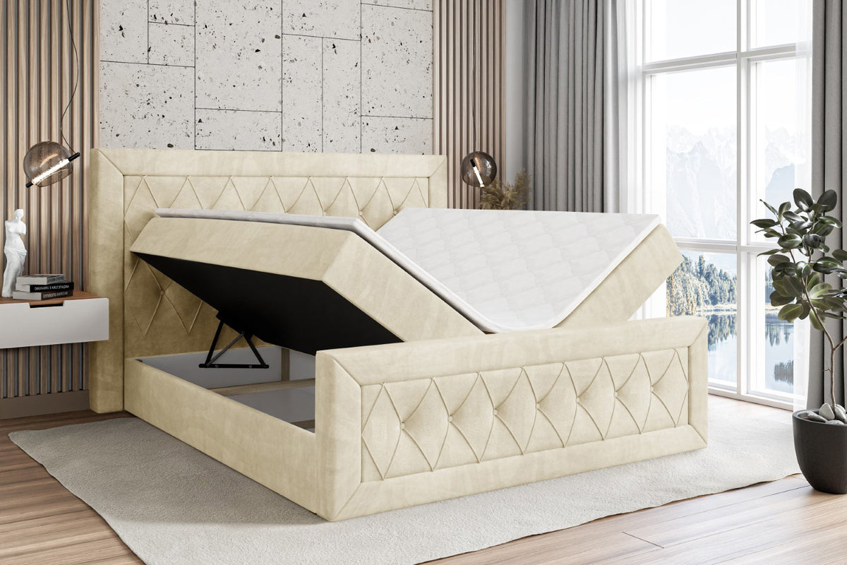 Łóżko boxspring NOEL-Z welur