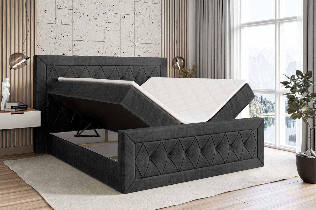 Łóżko boxspring NOEL-Z welur