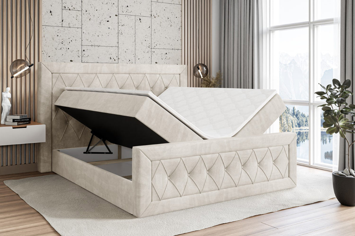 Łóżko boxspring NOEL-Z welur
