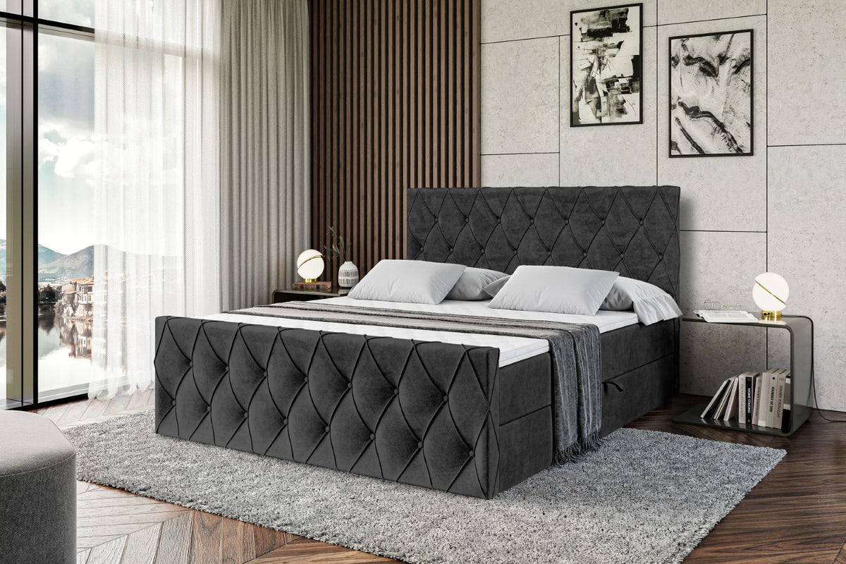 Łóżko boxspring AMAY welur