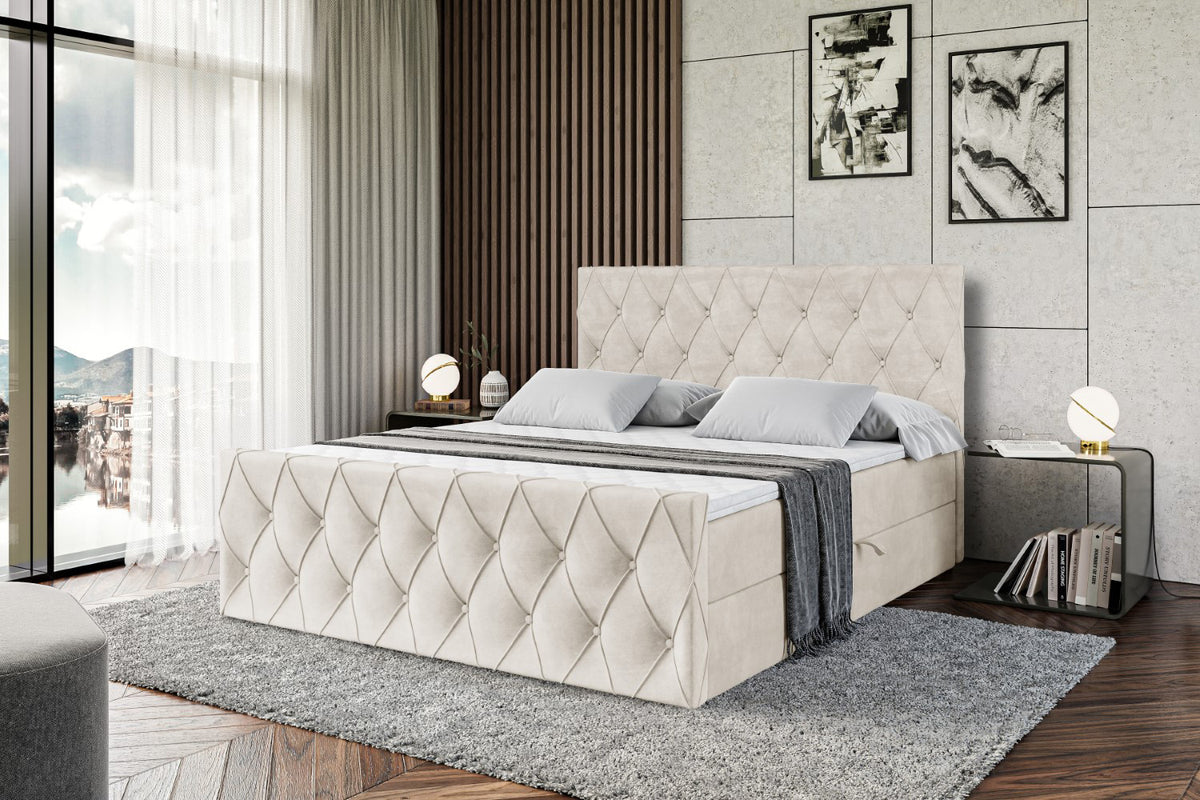 Łóżko boxspring AMAY welur