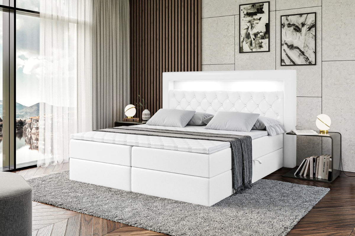 Łóżko boxspring NOEL GOLD ekoskóra
