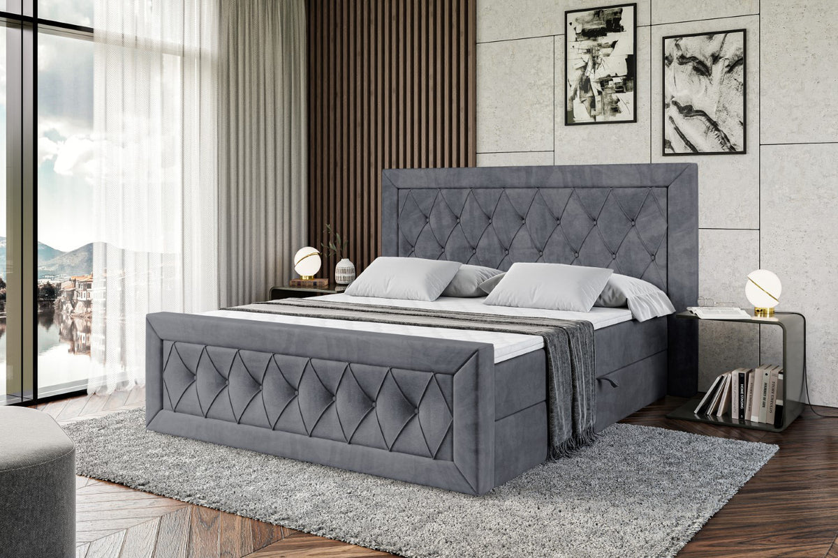 Łóżko boxspring NOEL-Z welur