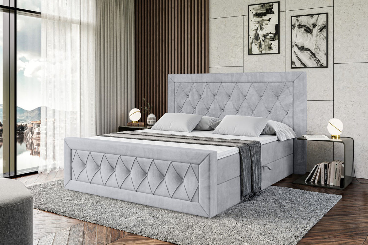 Łóżko boxspring NOEL-Z welur