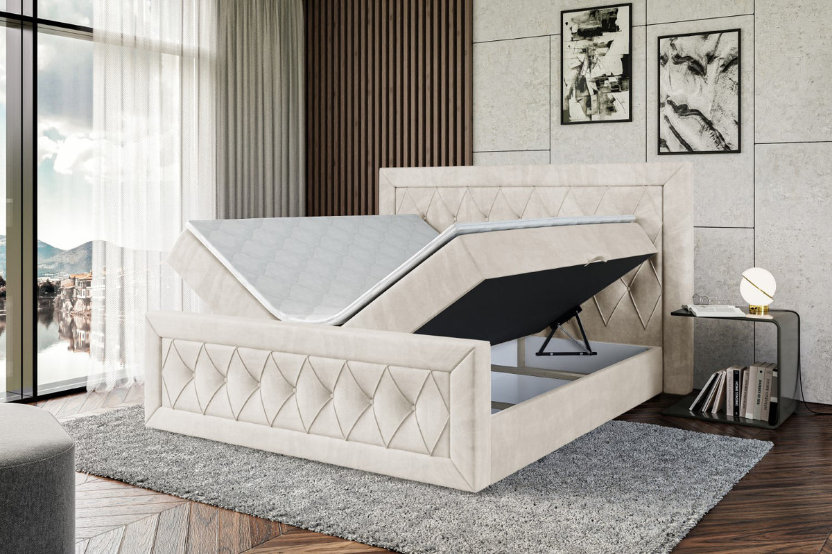Łóżko boxspring NOEL-Z welur