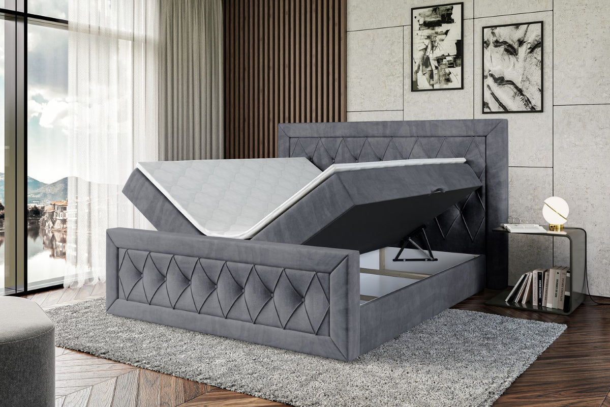 Łóżko boxspring NOEL-Z welur
