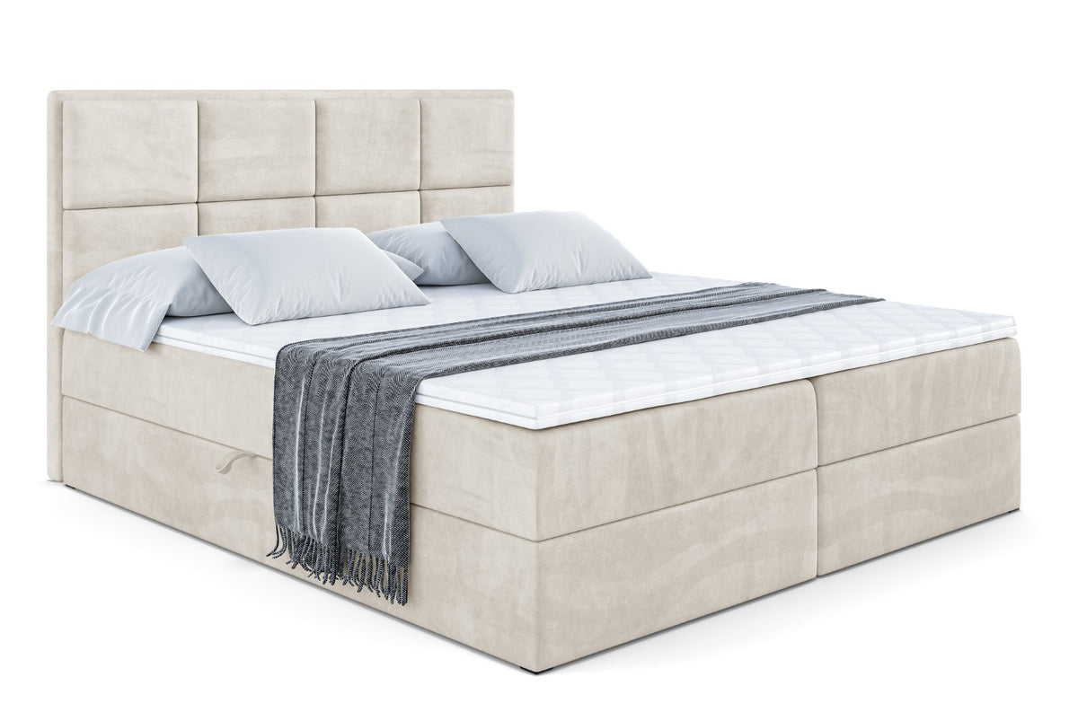 Łóżko boxspring NOVA welur, Beżowy - Casablanca 2301 / 120x200 cm / H4