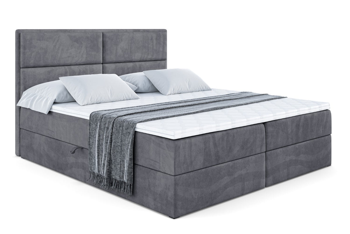 Boxbett AURA Samt, Dunkelgrau - Casablanca 2315 / 120x200 cm / H4