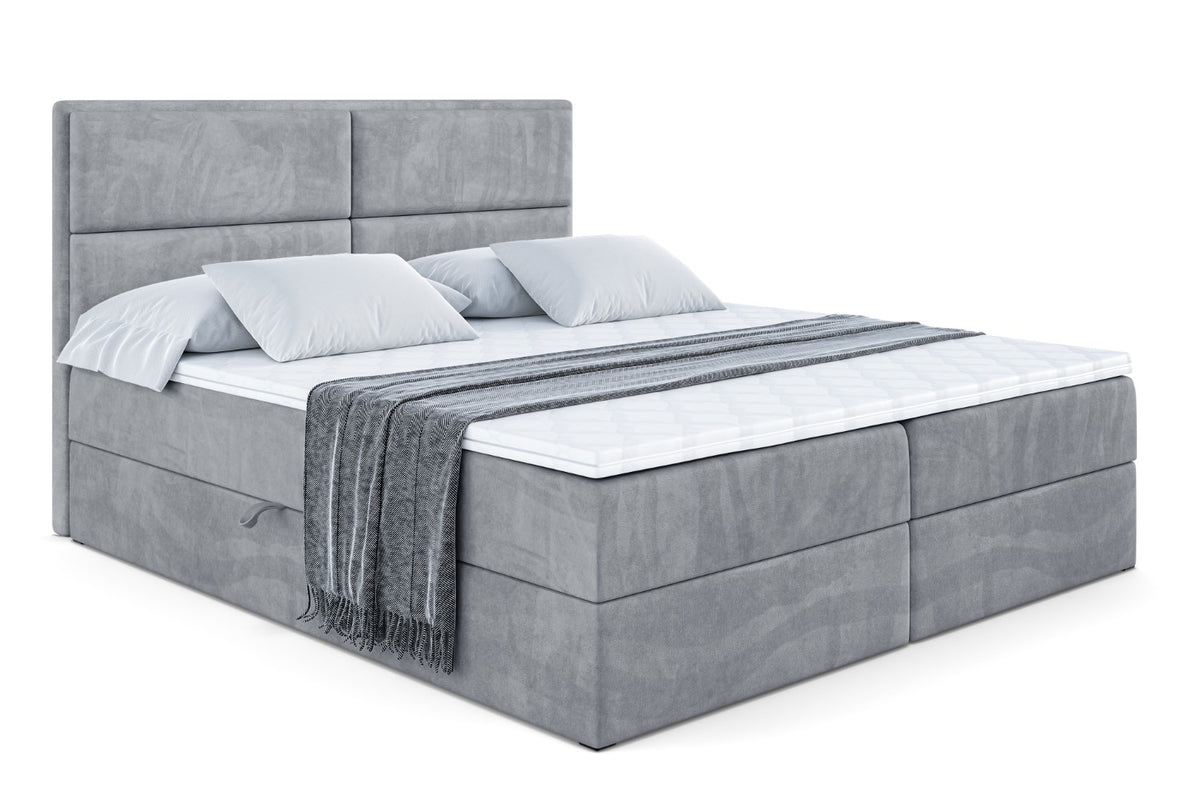 Boxbett AURA Samt, Grau - Casablanca 2314 / 120x200 cm / H4