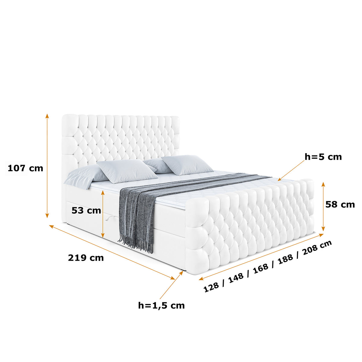 Łóżko boxspring SERENE-Z ekoskóra