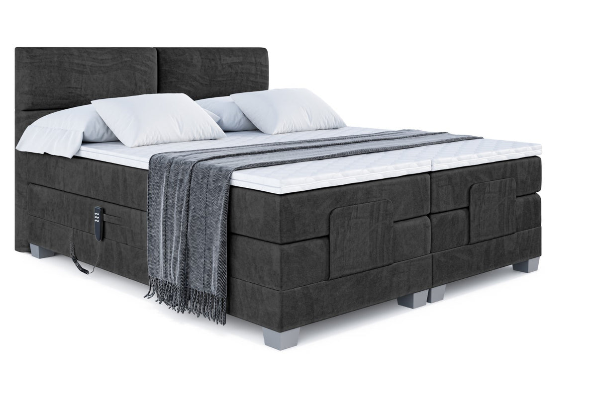 Boxspringbett MAYA EL Samt, Schwarz - Casablanca 2316 / 140x200 cm