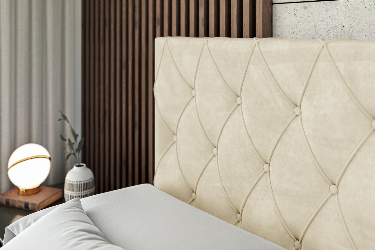Łóżko boxspring AMAY welur