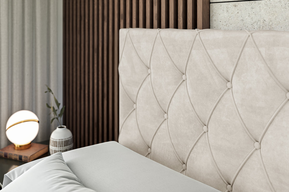 Łóżko boxspring AMAY welur